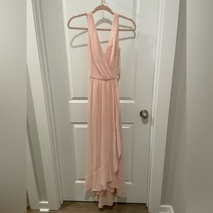 david’s bridal blush pink bridesmaids dress size 2. worn once. chiffon material.